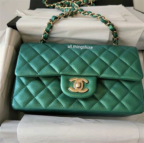 chanel iridescent green mini|CHANEL Iridescent Calfskin Quilted Mini Rectangular .